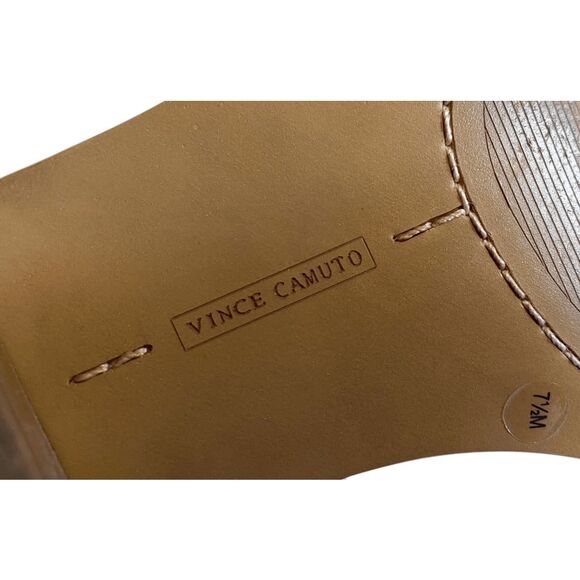 Ankle Bootie Heels Vince Camuto Arendara Suede Perforated 7.5 - Picture 9 of 10